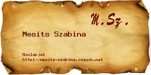Mesits Szabina névjegykártya